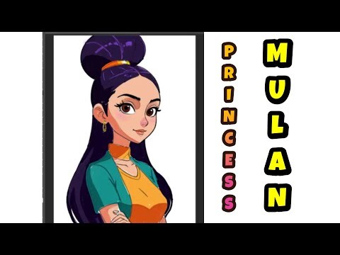 How to Draw Princess Mulan 👸 | Easy Drawing & Coloring for Kids | Disney Cartoon Art Tutorial