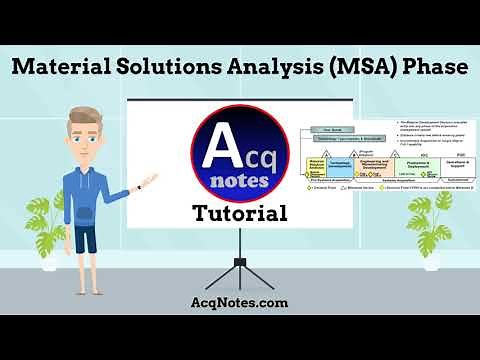 Material Solutions Analysis (MSA) Phase Tutorial