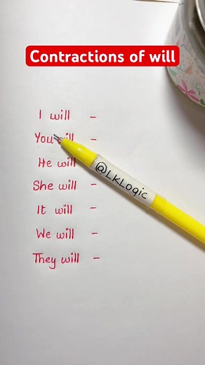 Contractions of will in spoken English #quiz #English #englishgrammar #vocabulary #grammar #learnenglish #language #communication #idioms | UrduNub.com