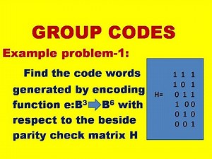 EXAMPLE-1: EXAMPLE PROBLEM ON GROUP CODES || GROUP CODES || GROUP THEORY || DMS || MFCS ||