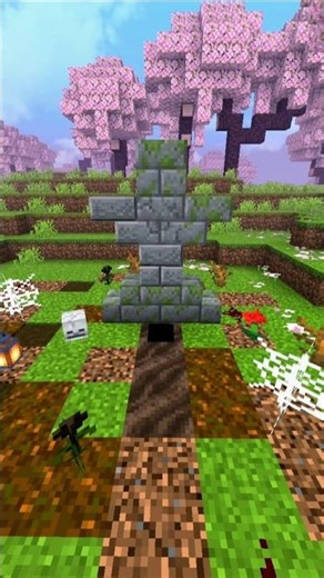 It looked peaceful… until the grave moved ☠️😨(part 6) #shorts#minecraftshorts #halloween#buildhacks