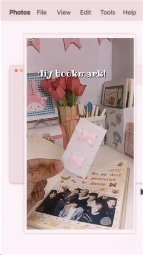 diy paper bookmark!🍥 #paper #bookmark #craft #ribbon