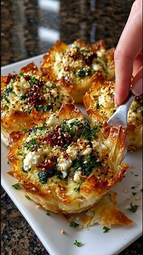Crispy Spinach & Feta Phyllo Cup Bites