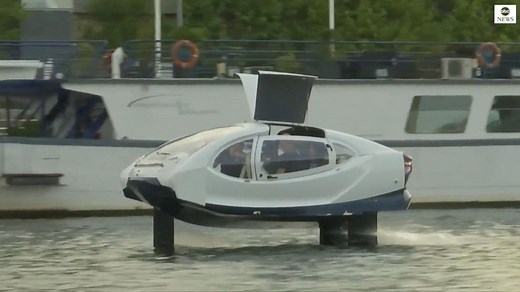 Futuristic water taxi takes to the River Seine