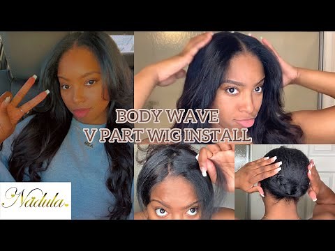 DETAILED HOW TO INSTALL A V PART WIG| Easy & Natural Looking| ft. NADULA Hair 🤎