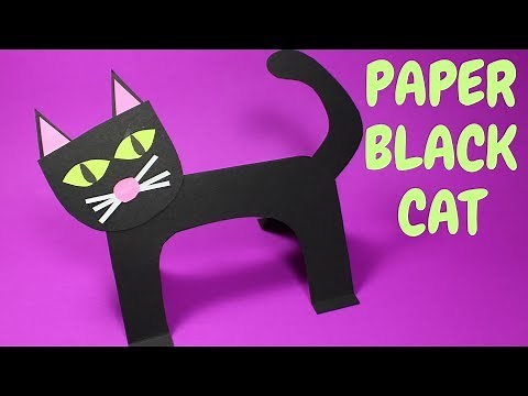 How to Make a Paper Black Cat | Halloween Crafts