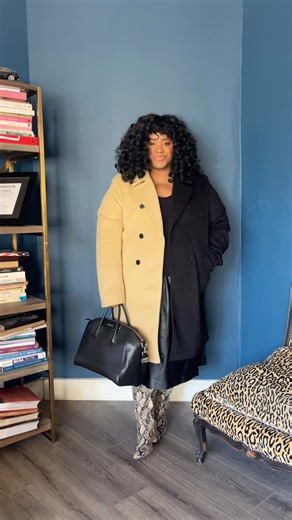 Colorblock coat outfit #plussize #plussizefashion #falloutfit