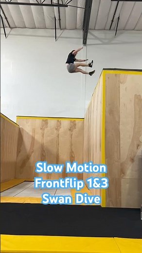 TRAMPWALL SLOW MOTION FRONTFLIP 1&3 SWAN DIVE Gymnast Training Trampoline Cirque Du Soleil Fit LVCC