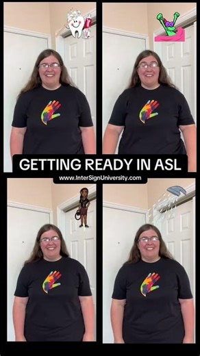 How to sign wake up, brush teeth, get dressed, take a shower in ASL #americansignlanguage #asl