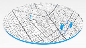 3d model Bogota map background loop. Spinning around Colombia city air footage. Seamless panorama rotating over downtown backdrop.