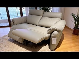 Natuzzi Editions Huston zero gravity power reclining two seater sofa luxury leather display model
