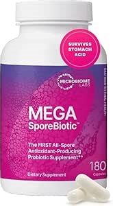 Microbiome Labs MegaSporeBiotic Probiotics for Women & Men - Spore-Based Probiotic for Gut Health & Digestive Support - Shelf-Stable, Travel-Friendly, Mens & Womens Probiotics (180 Capsules)