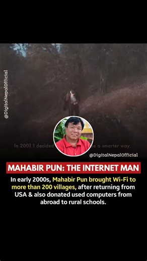 Digital Nepal on Instagram: "News Summary: Mahabir Pun, a social innovator from Nepal, returned from the United States in 1992 and began working to improve education in rural areas by distributing donated computers to village schools. In the early 2000s, he went on to pioneer the Nepal Wireless Networking Project, using wireless technology to connect remote mountain villages to the internet. His efforts have played a crucial role in bringing digital access, education, and communication to some o