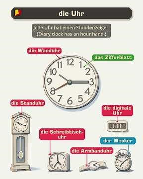 Bilderwörterbuch Deutsch - die Uhr