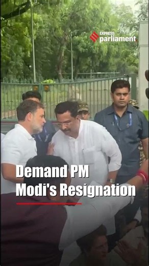 Congress MPs On Dharna, Demand PM Modi's Resignation