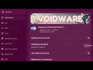 Voidware Script Godmode kill aura chop tree aura autoscrap autofuel fly speed noclip more