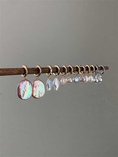 Natural Freshwater Pearl Dangle Earrings Baroque Pearl Gold Filled Hoop Earring Wedding Jewelry Minimalism Dainty Earring Gift for Her - Etsy