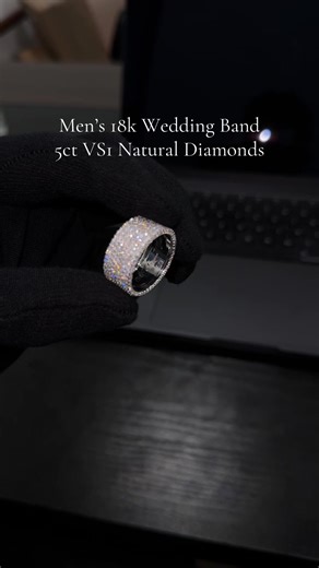 Men’s Wedding Band with 5ct Natural Diamonds