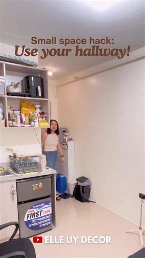 Don’t waste your hallway—lalo na sa small space! ✨ Use it as smart storage so your main living area feels more spacious, cleaner, and less cluttered --like etong ginawa natin sa 13sqm condo makeover natin.😊 | Elle Uy Decor