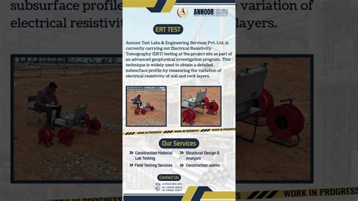 Annoor is currently carrying out Electrical Resistivity Tomography (ERT) testing | ANNOOR TEST LABS AND ENGINEERING SERVICES PRIVATE LIMITED