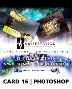 Card 16 - Illustrated (Modern Age) Photoshop   Gimp | Card Game Design Template for Play-testing | - Unknown Depths | DriveThruRPG
