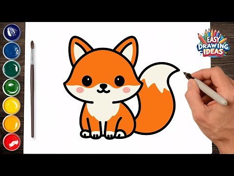 How to Draw a Cute Fox - Easy Kawaii Autumn Animal Drawing Tutorial for Kids & Beginners