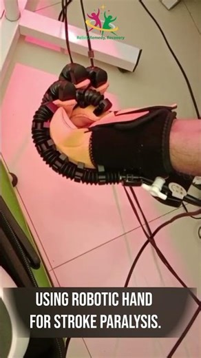 Using a robotic hand for stroke paralysis.