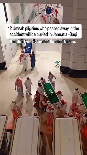 14K views · 312 reactions | Forty-two Umrah pilgrims who lost their lives in a tragic bus collision. Their final resting place now will be in Jannat al‑Baqi, the historic cemetery where many of the Prophet’s ﷺ companions and family are laid to rest. In this time of sorrow, we pray to Allah, the Most Merciful, to forgive the departed, accept them into Jannah, and grant patience and strength to their grieving families. | MNT News | Facebook