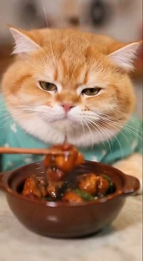 A Cat Cooking [Three Cup Chicken with Basil]