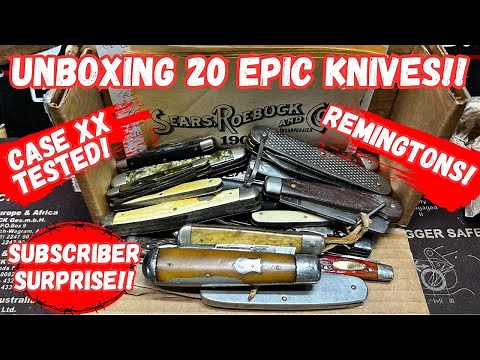 Subscriber Surprise: Unboxing 20 Epic Knives! Case XX Tested, Remingtons + Surprises!