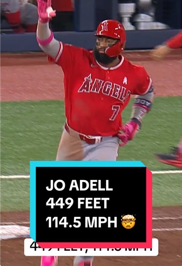 Jo Adell sends a MISSILE into the stands for his second homer of the game! #mlb #baseball #homerun @Los Angeles Angels #losangeles
