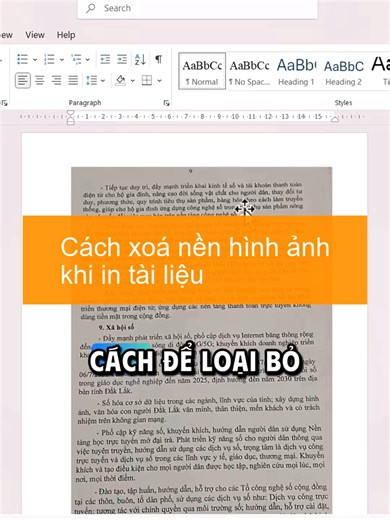 Cách xoá nền hình ảnh khi in tài liệu #tinhoc #vanphong #word #excel