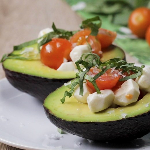 Avocados will be your new favorite edible bowls in this quick and easy keto lunch! Recipe: https://tasty.co/recipe/keto-caprese-avocado-bowls | Tasty