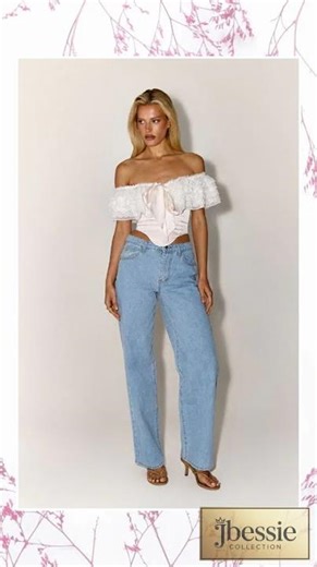 Chiffon Bardot Lace Detail Corset Top
