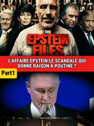 L'affaire Epstein et la décadence de l'Occident selon Poutine
