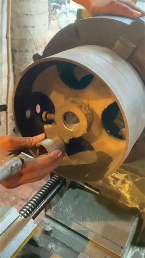 Perfect Wheel Drilling on Lathe Machine 🔧 #lathework #machining #lathemachine
