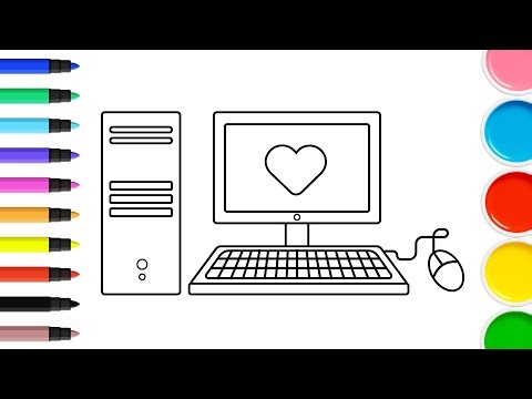 💻✨ HOW TO DRAW & COLOUR CUTE COMPUTER 🎨 | EASY STEP BY STEP DRAWING FOR KIDS ✏️✨