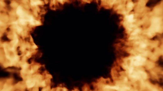 Fire frame burning isolated overlay on black background with alpha channel