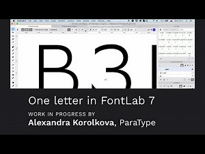 One letter in in FontLab 7: Work in progress by Alexandra Korolkova, ParaType