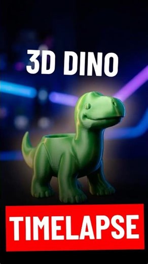 3D Printed Dinosaur Planter Timelapse 🦖
