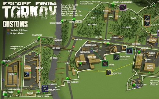 【逃离塔科夫】全地图讲解教程——海关Custom