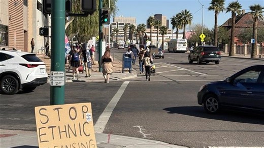 People join ICE Out protest Jan. 30 outside the Arizona state Capitol