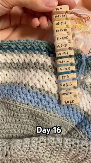 Day 16/365 TEMPERATURE PROJECT #crochet #temperatureblanket #handmade #knitting #janettetemp26 #diy