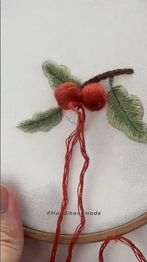 Handmade Fruit Embroidery Art | Relaxing 3D Stitch Tutorial 🍃