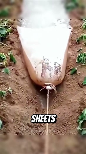 Farmers are using PLASTIC BAGS to water their fields… and it actually works! 💧🌾 #GeniusHack”