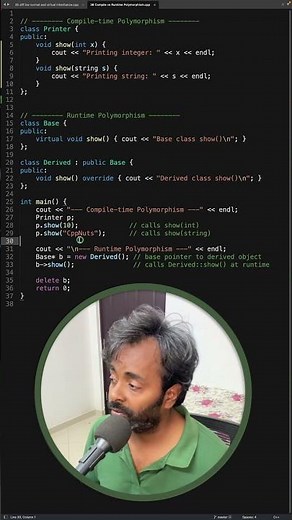 Compile VS Runtime Polymorphism In C++ #cppprogramming