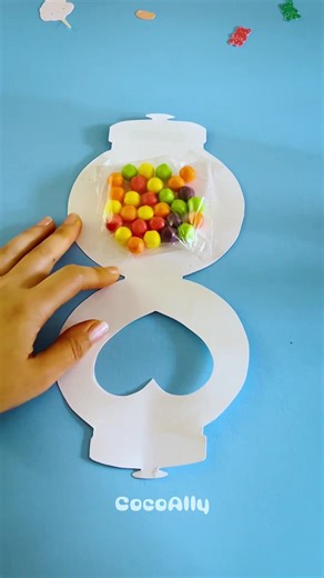 DIY paper craft 🍬🫙Candy Jar #diycraft #tutorials #freeprintable #fyp