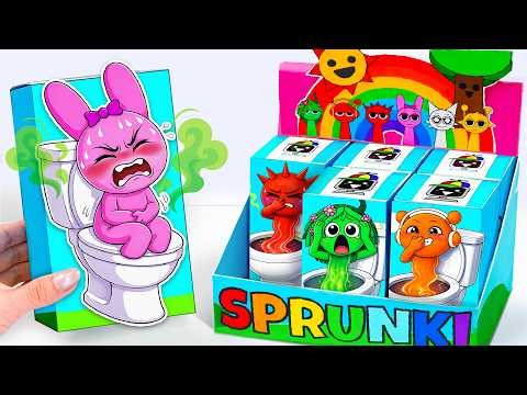 Paper DIY💜SPRUNKI Unboxing Pinki x Oren in the Toilet Zone Glow Up Skincare Makeup 2💜Rumi DIY
