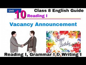 Class 8 || Unit 10 || Vacancy Announcement || Complete Exercise Solution