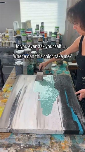 Where Can This Color Take Me Mood Magic #AbstractArt #DawnBaja #PaintingTips #ArtTips